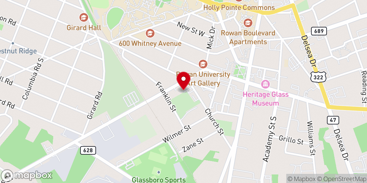 Map showing location of Parish Center for St. Bridget University Parish