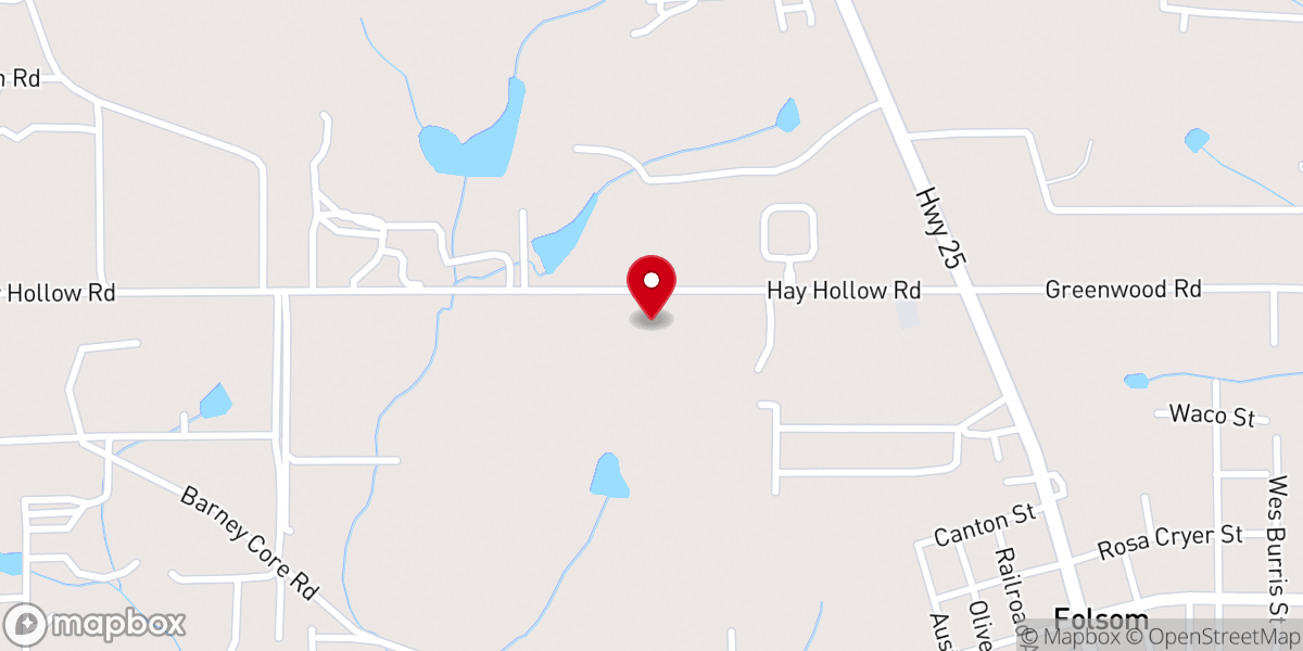 Map showing location of Holmeville Baptist Church