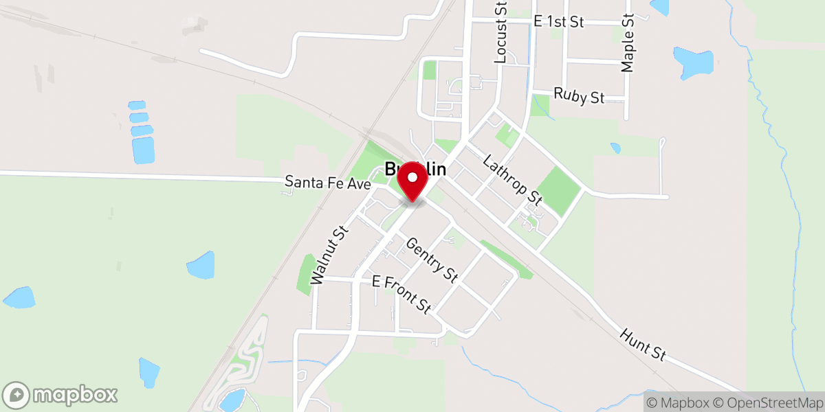 Map showing location of Assembly of God Church
