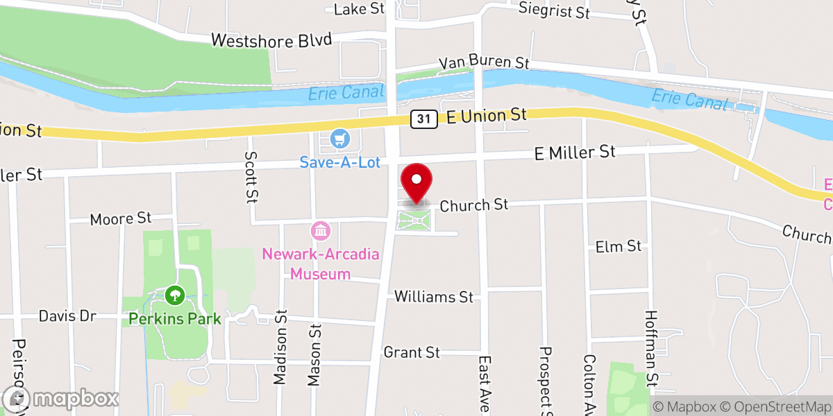 Map showing location of Newark Farmers' Market
