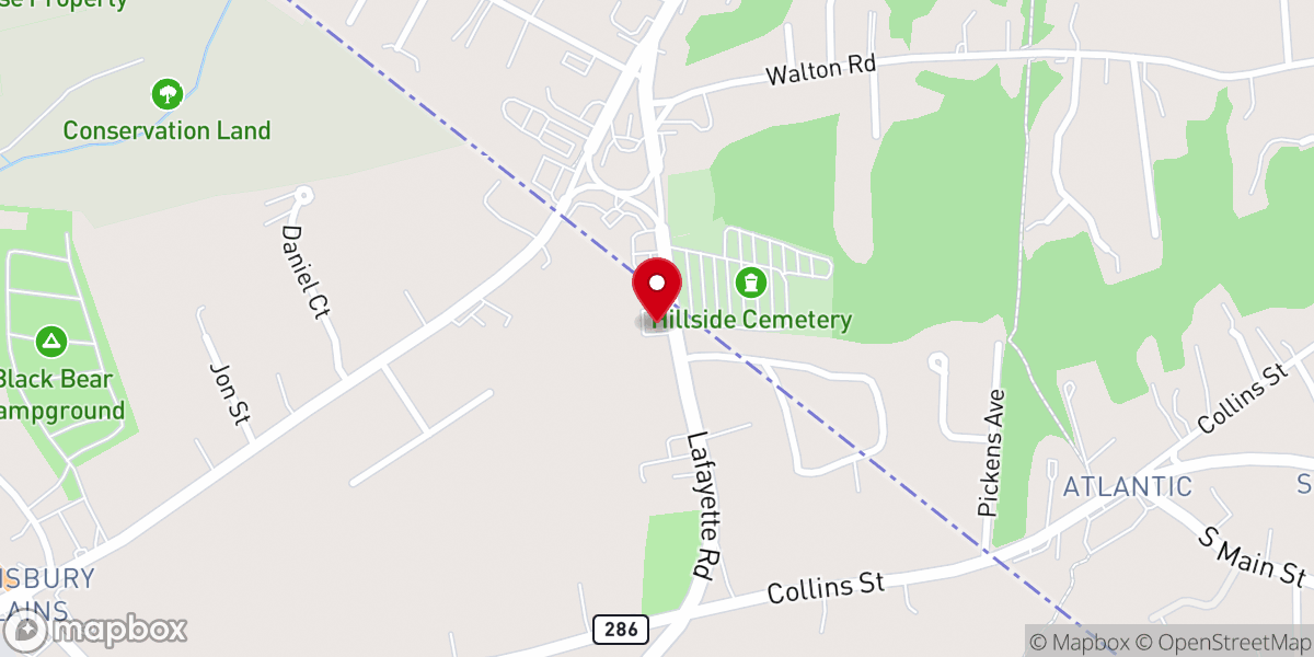 Map showing location of New England Christian Church