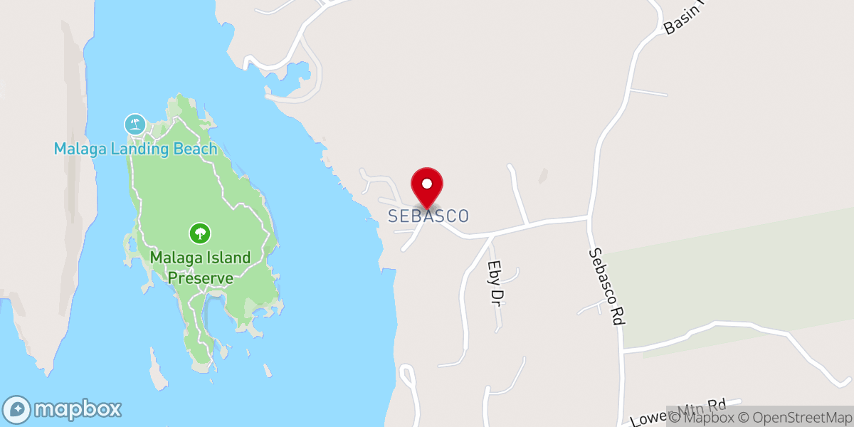 Map showing location of Sebasco