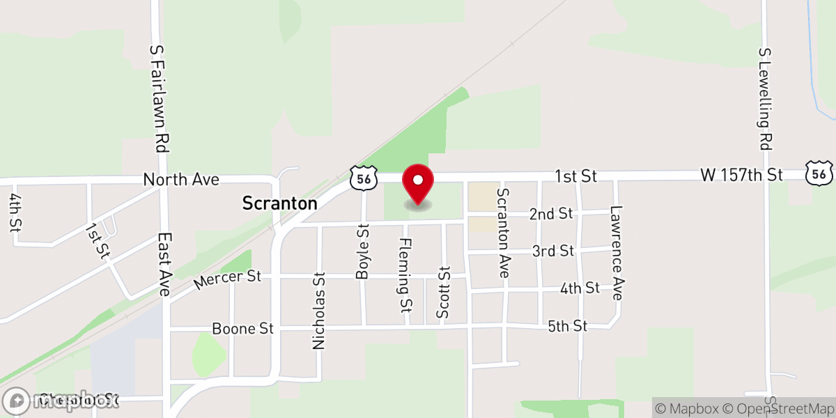 Map showing location of St Patrick Catholic Church