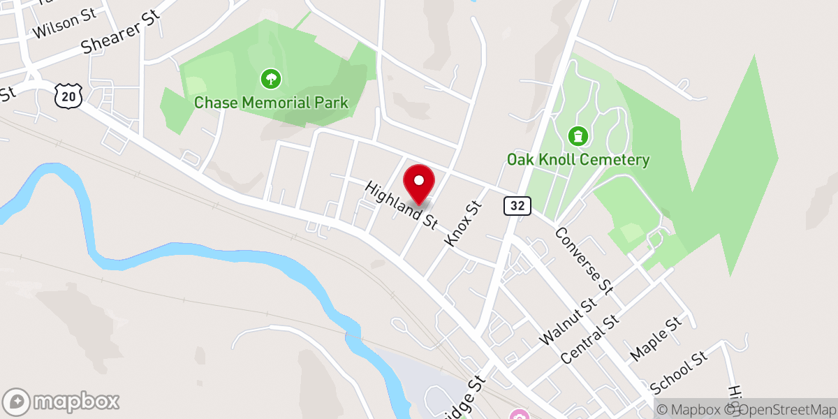 Map showing location of Liberty Baptist Church