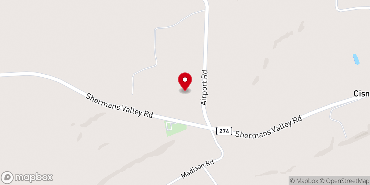 Map showing location of Shermans Valley Mennonite Church