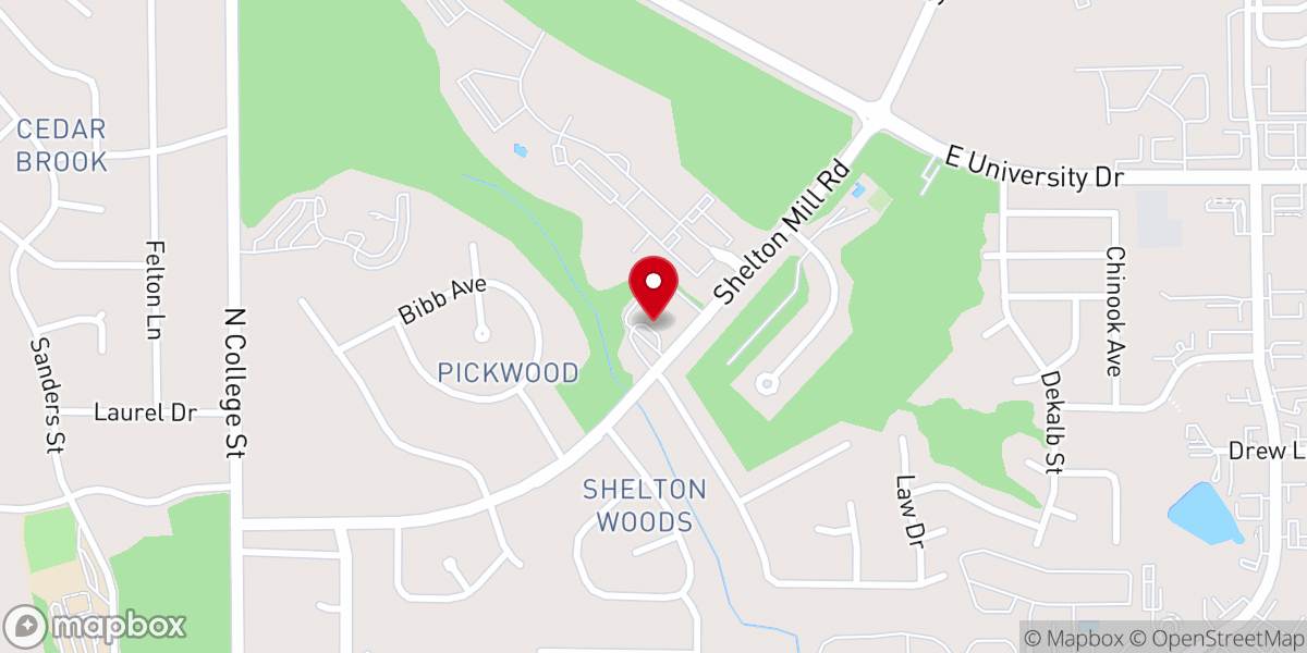 Map showing location of Covenant Presbyterian Church