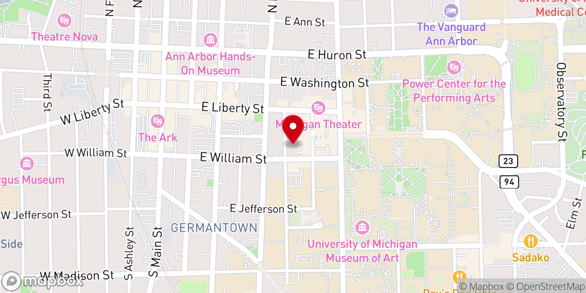 Map showing location of Saint Mary's Student Parish