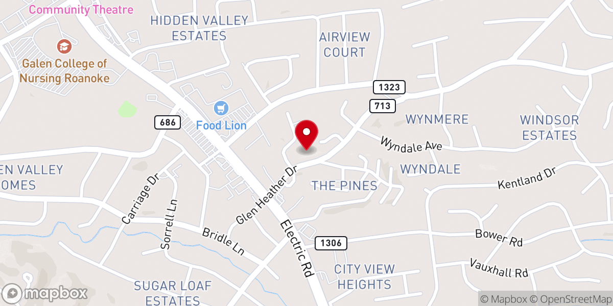 Map showing location of Pleasant Grove Baptist Church