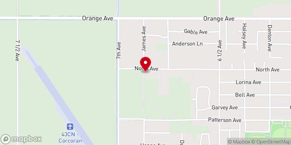 Map showing location of Corcoran Apostolic Church