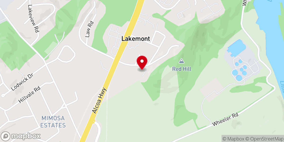 Map showing location of Lakemont Church