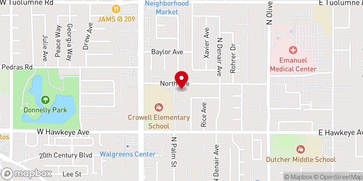 Map showing location of North Side Assembly of God Church
