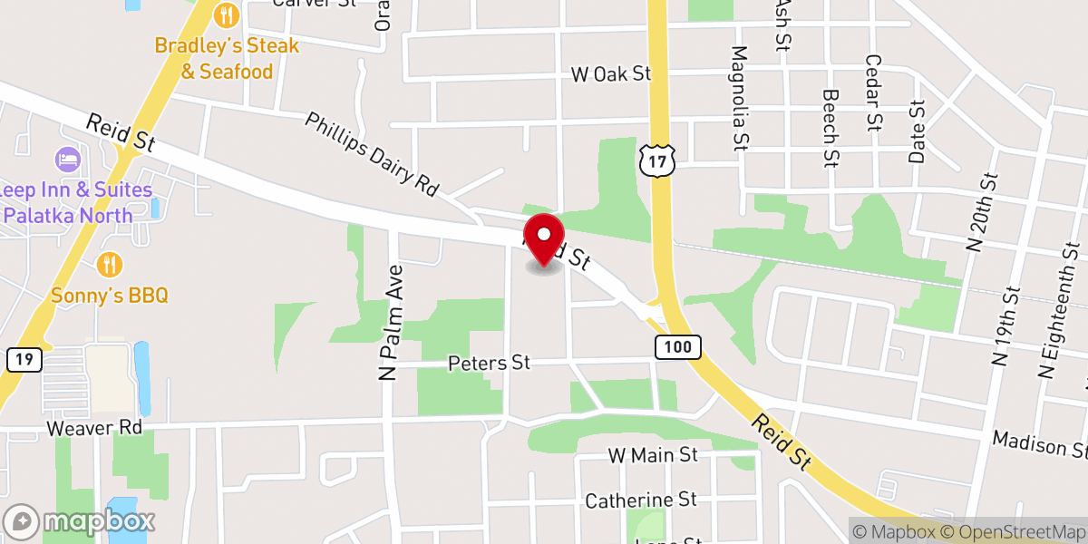 Map showing location of Life Church