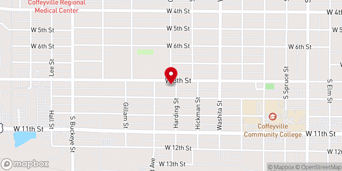 Map showing location of Trinity United Methodist Church
