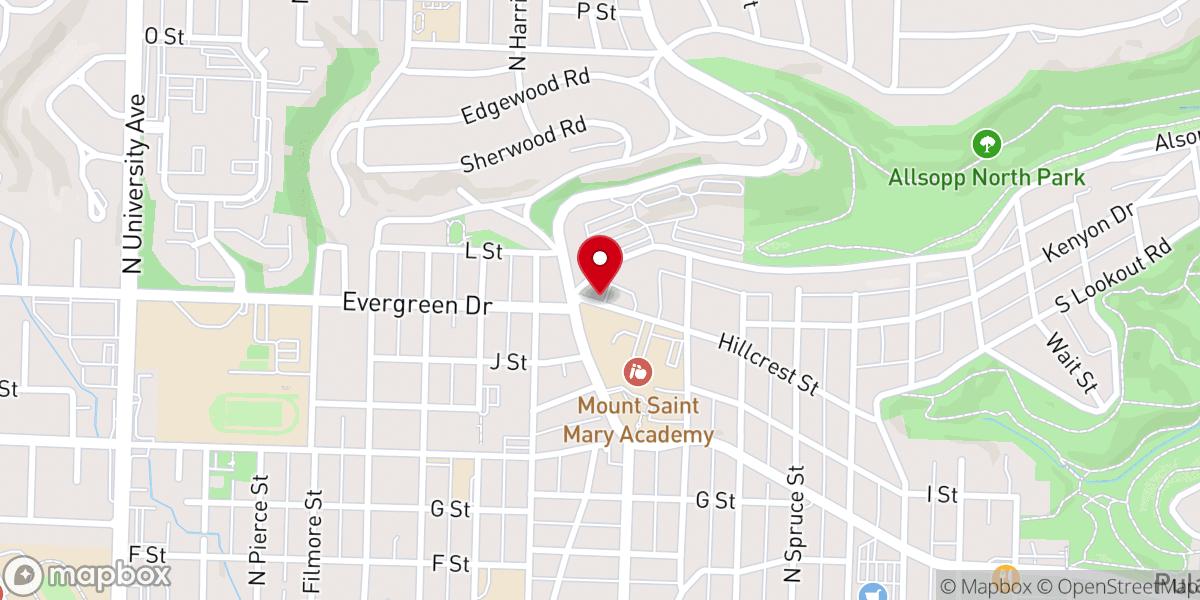 Map showing location of Grace Lutheran Church