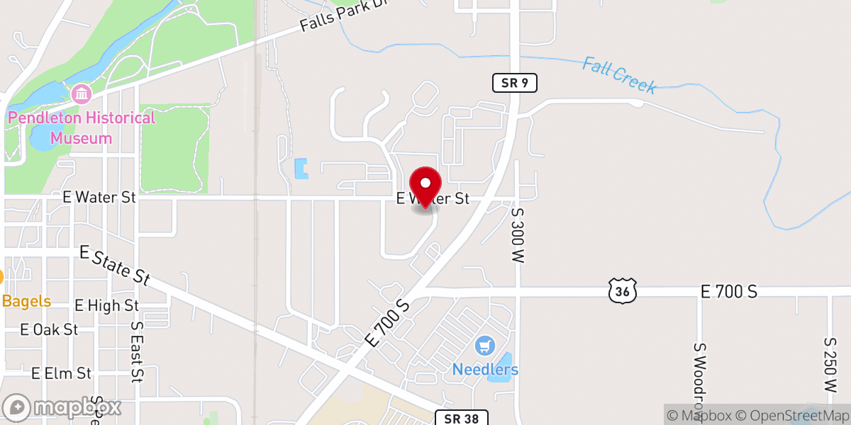 Map showing location of Pendleton Church of God