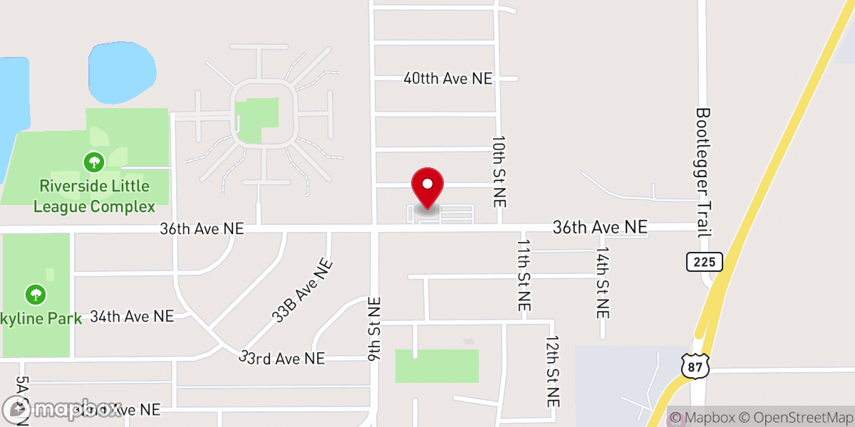 Map showing location of Harvest Springs Community Church