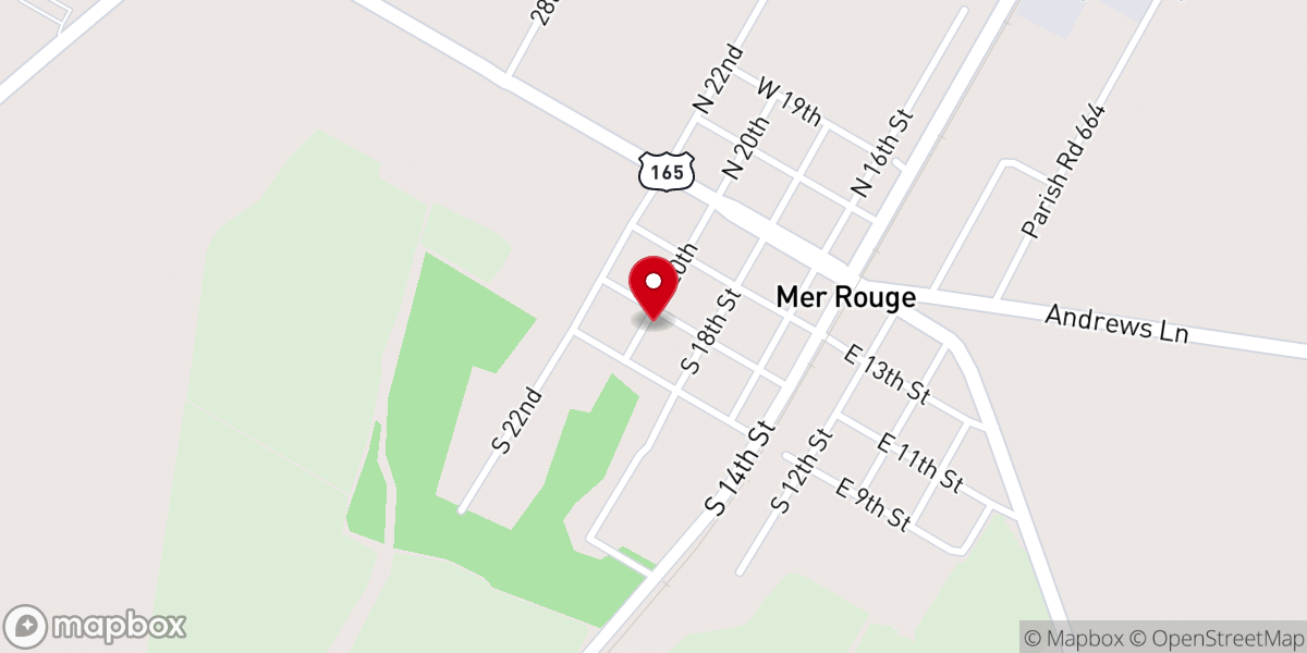 Map showing location of Mer Rouge United Methodist Church