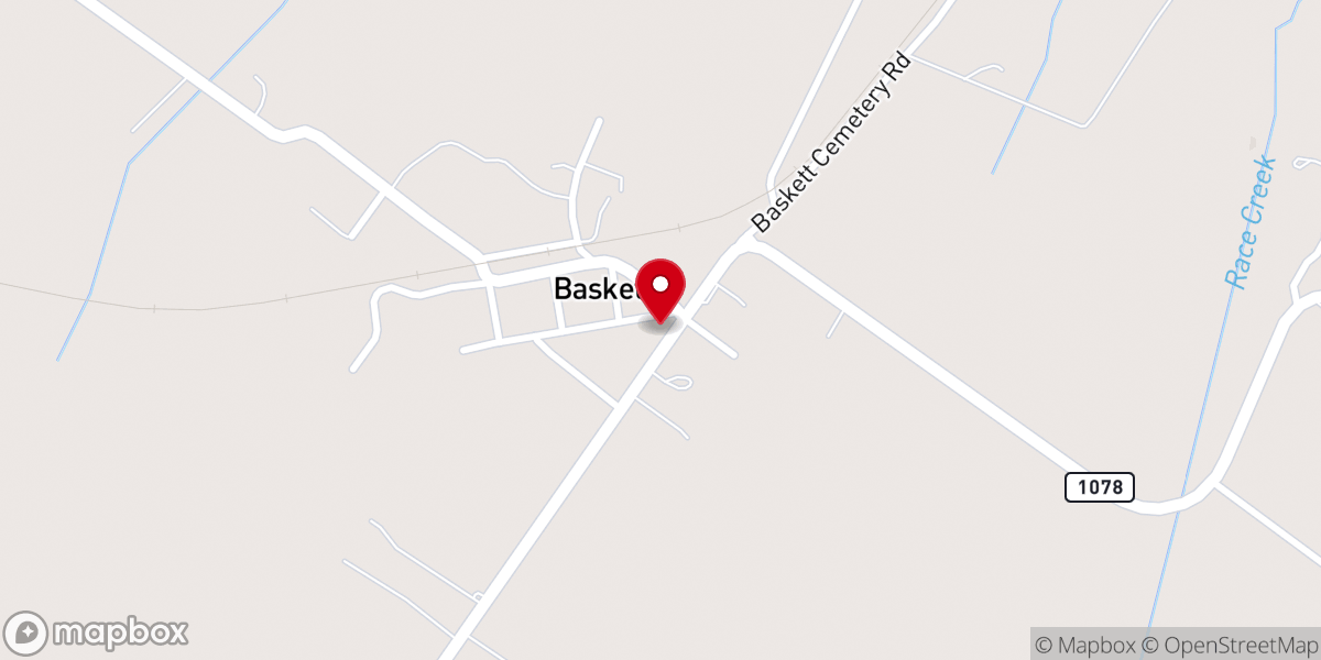 Map showing location of Advance Baptist Church