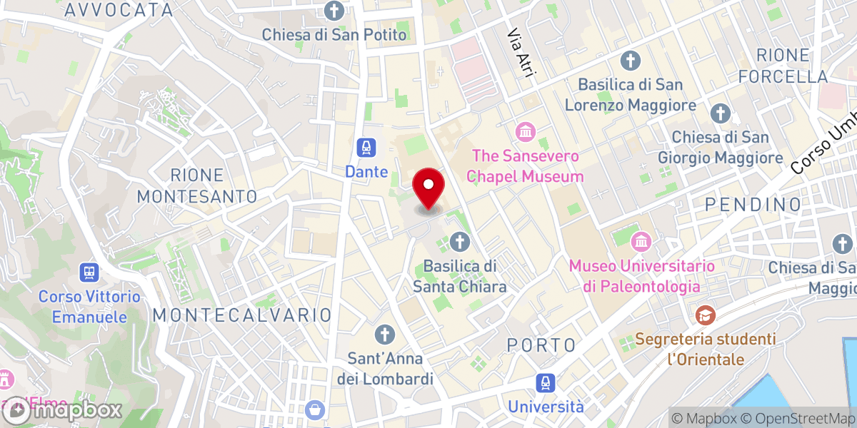 Map showing location of Chiesa del Gesù Nuovo