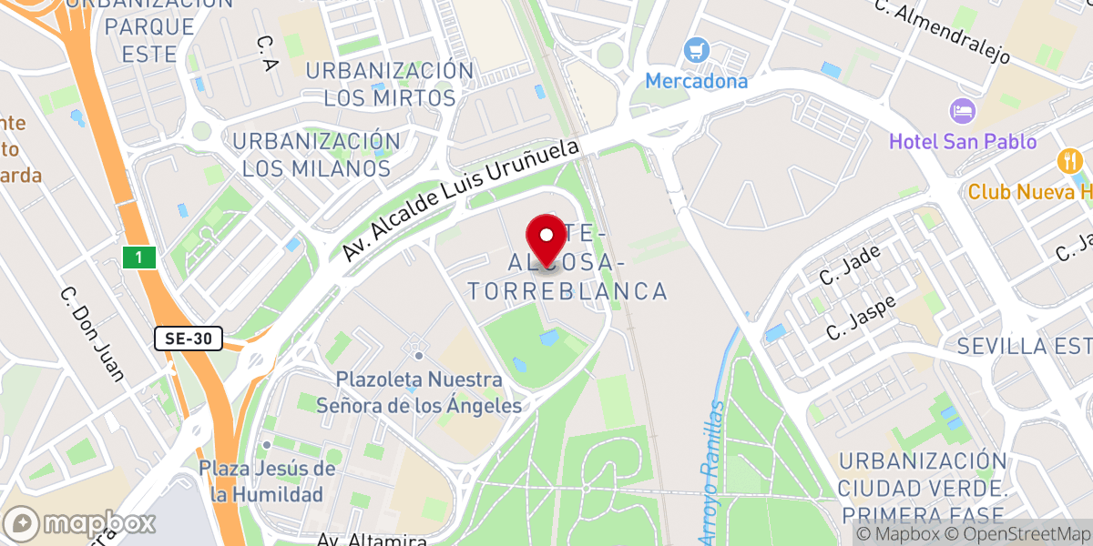 Map showing location of Iglesia Evangélica Parque Este