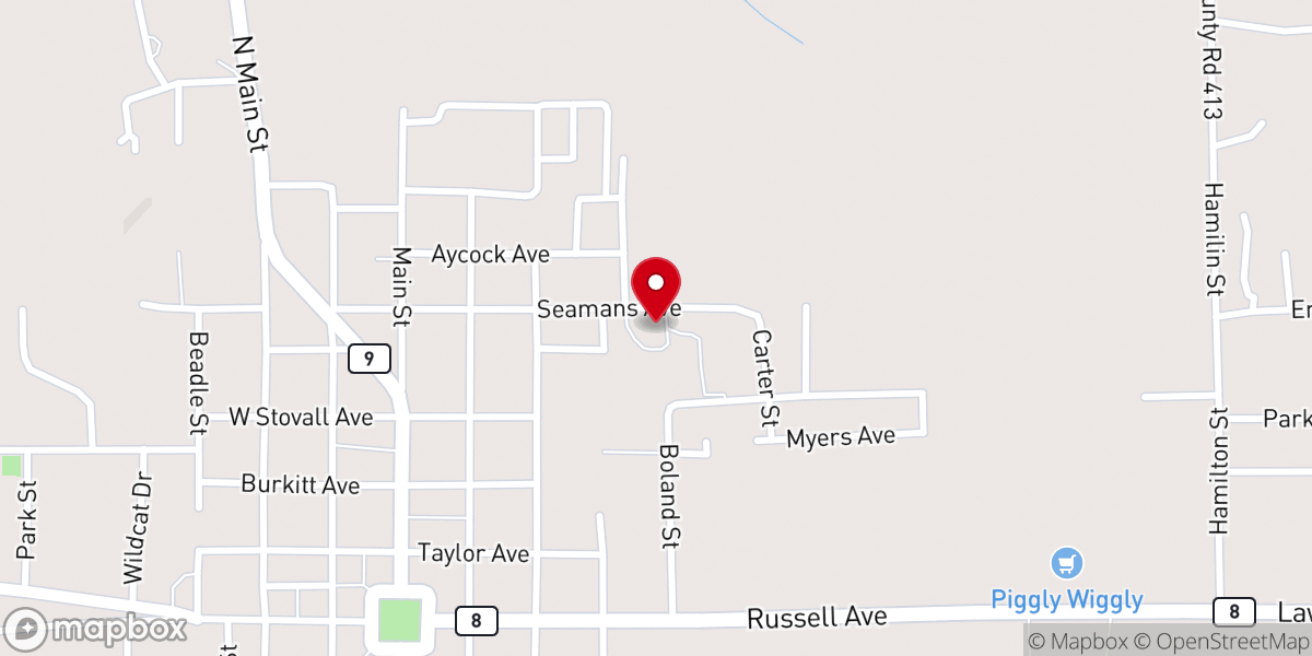 Map showing location of Porter Chapel AME Church
