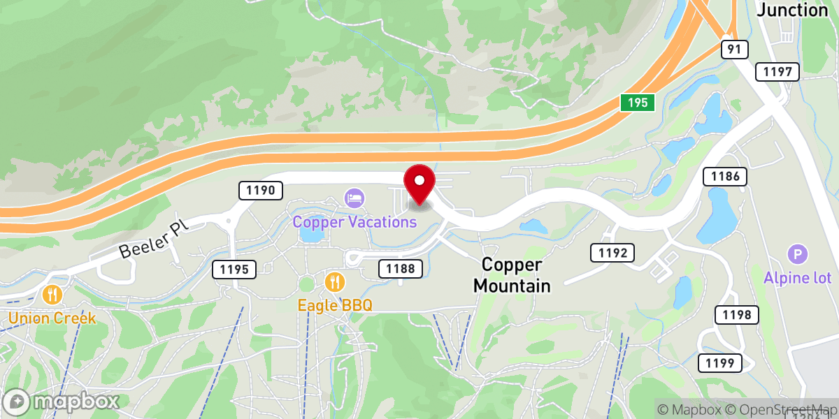 Map showing location of Copper Mountain Chapel