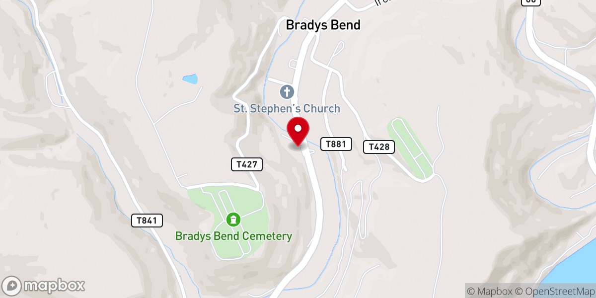 Map showing location of Saint Patrick's Catholic Church