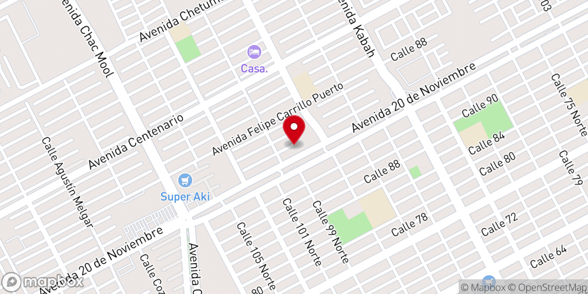 Map showing location of Templo santa muerte Cancun