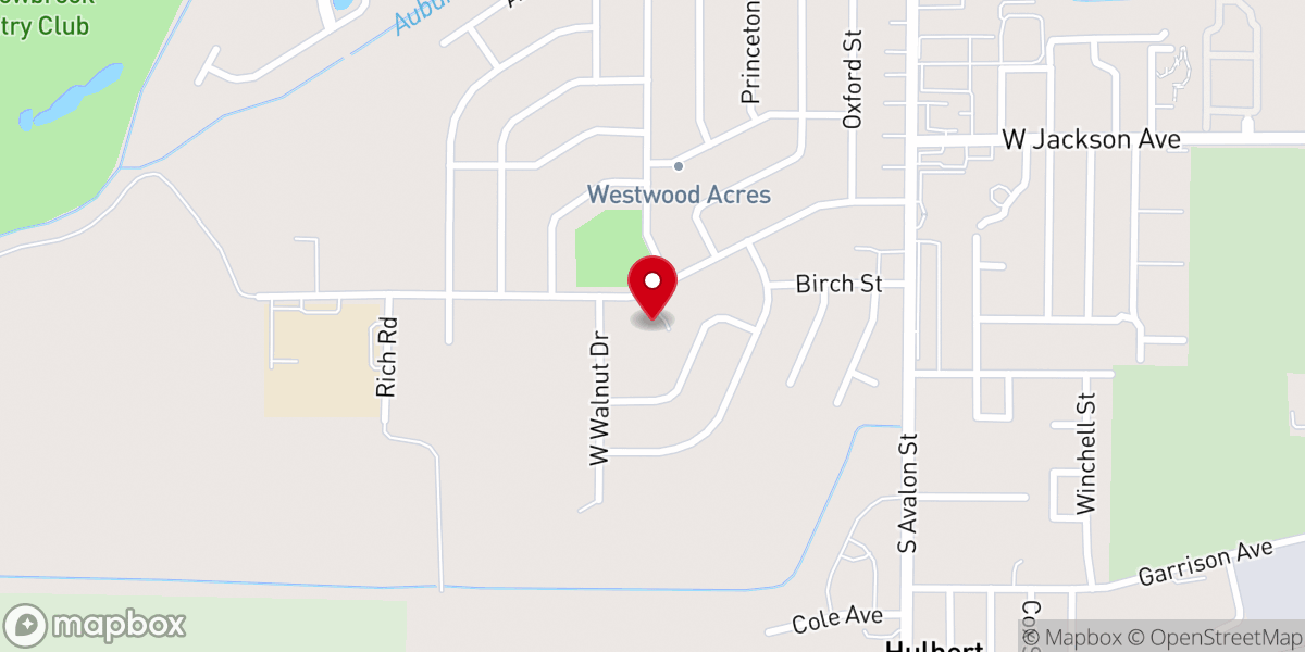 Map showing location of Vanderbilt Baptist Church