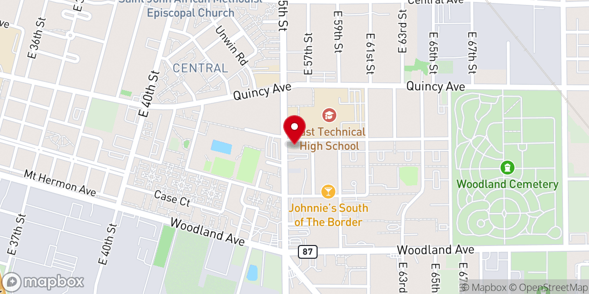 Map showing location of Shiloh Baptist Church