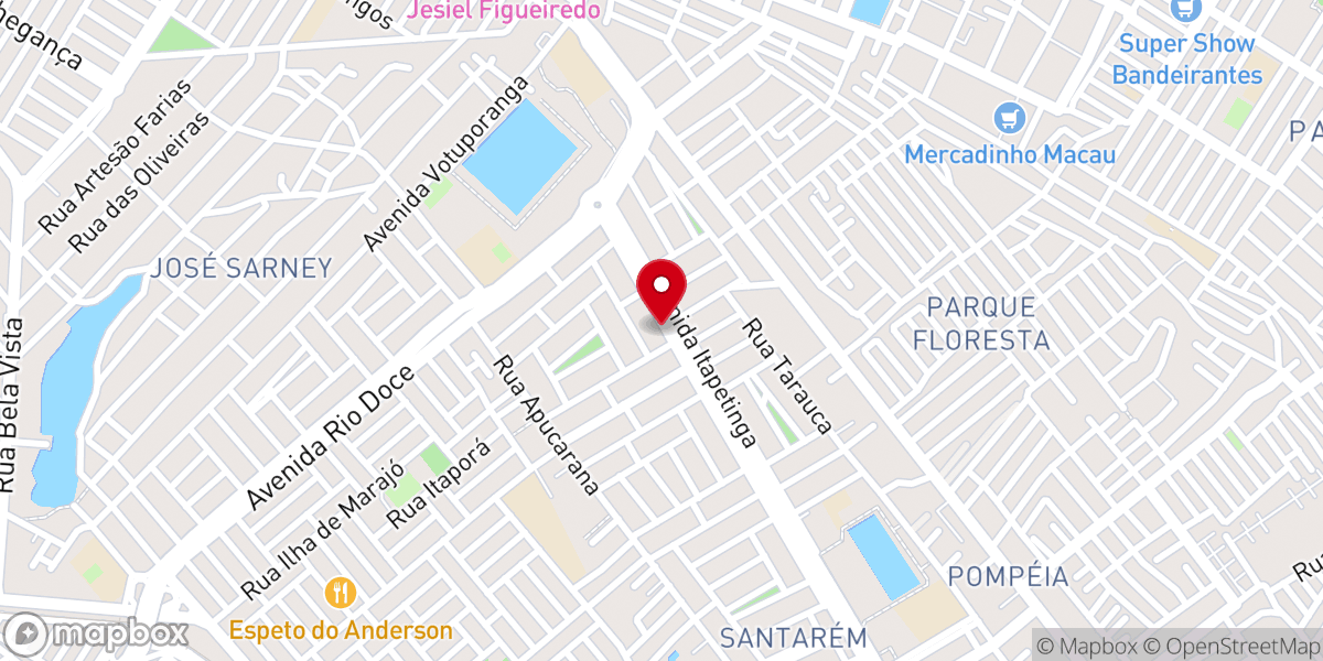 Map showing location of Igreja Universal