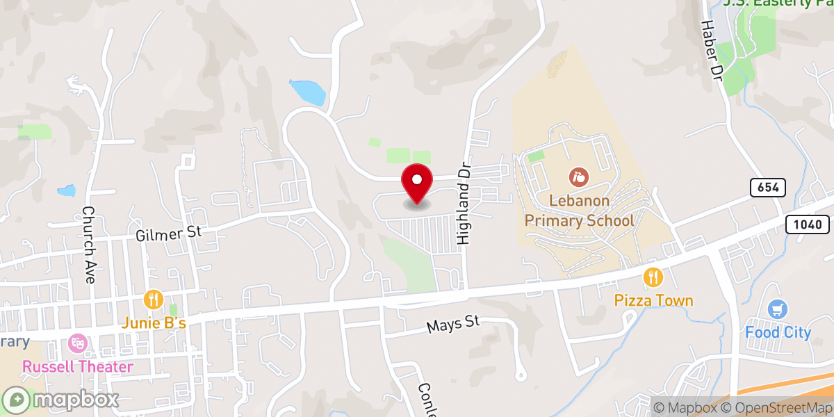 Map showing location of Russell County Government Center