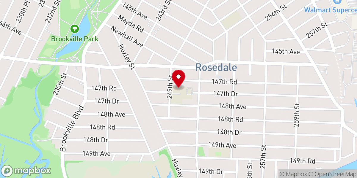 Map showing location of St. Pius X Roman Catholic Parish