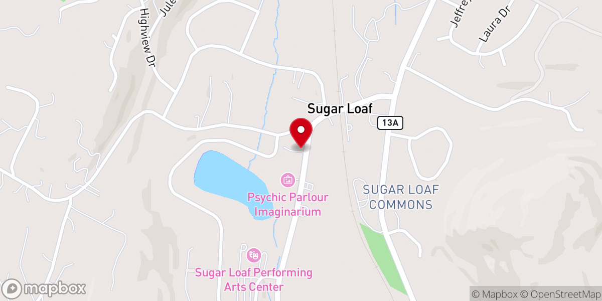 Map showing location of Sugar Loaf United Methodist Church