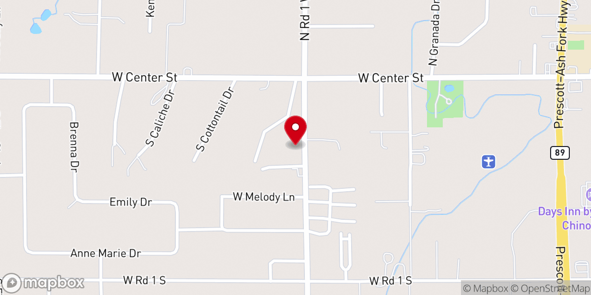 Map showing location of Chino Valley Missionary Baptist Church