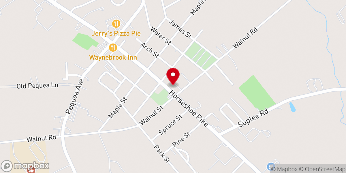 Map showing location of Honey Brook Presbyterian Church