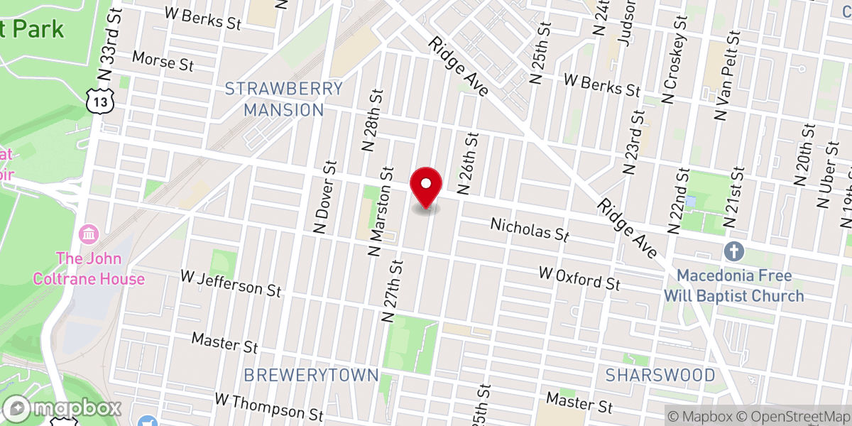 Map showing location of Golden Star Baptist Church