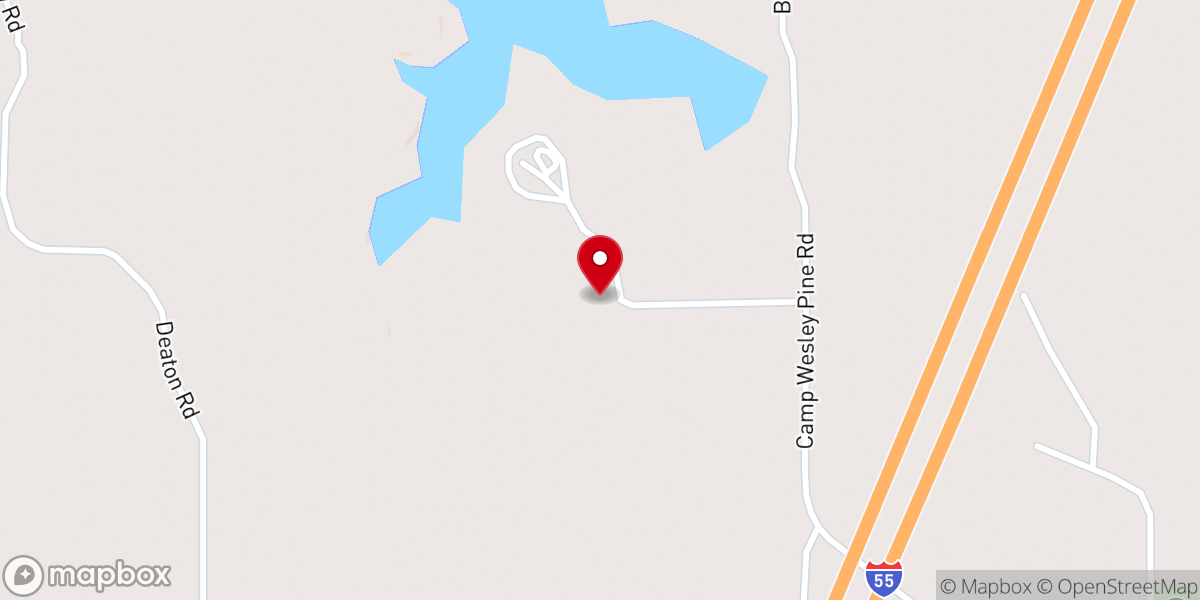 Map showing location of Camp Wesley Pines