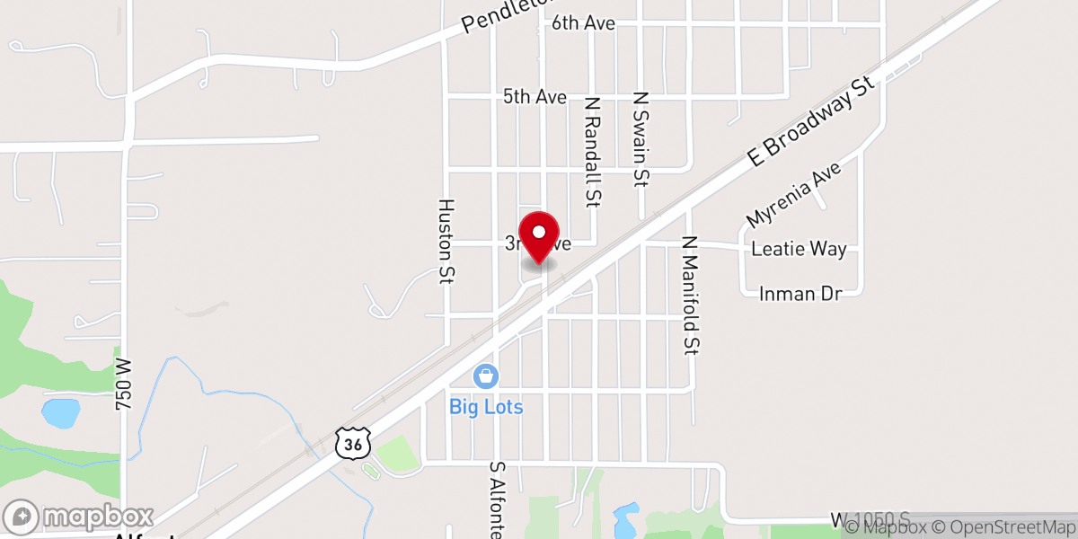 Map showing location of Victory Chapel Christian Fellowship