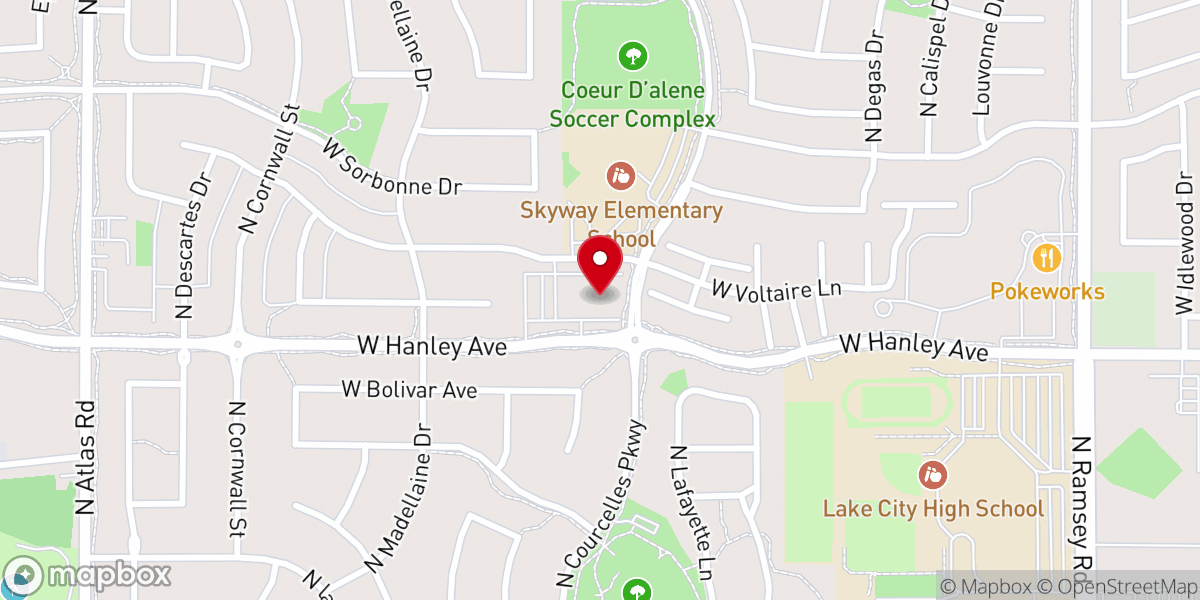 Map showing location of Hayden Lake Idaho Family History Center