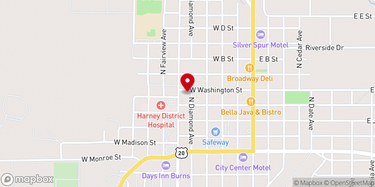 Map showing location of Pioneer Presbyterian Church