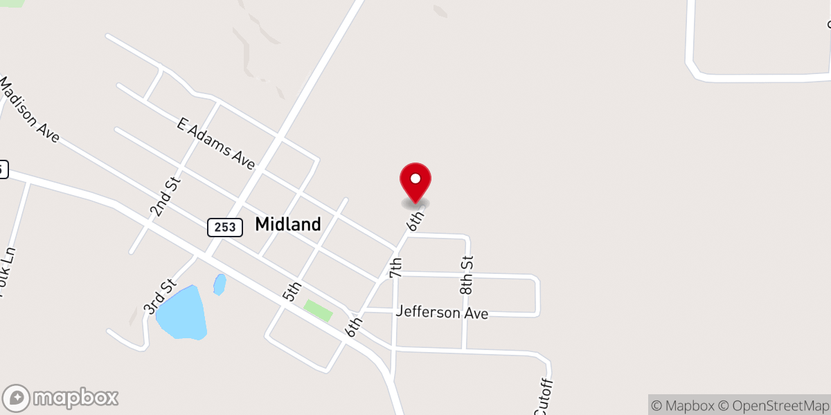 Map showing location of Midland Assembly Of God Church Food Pantry