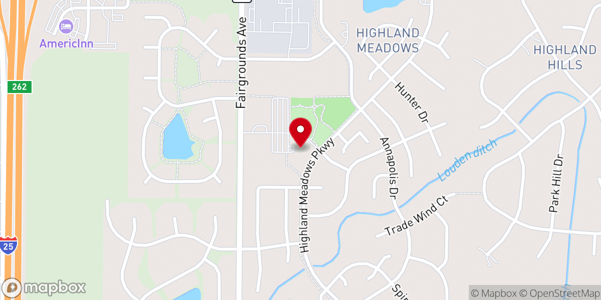 Map showing location of Dayspring Christian Church