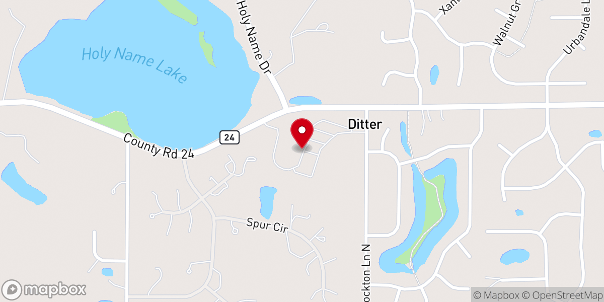 Map showing location of Holy Name of Jesus Catholic Parish