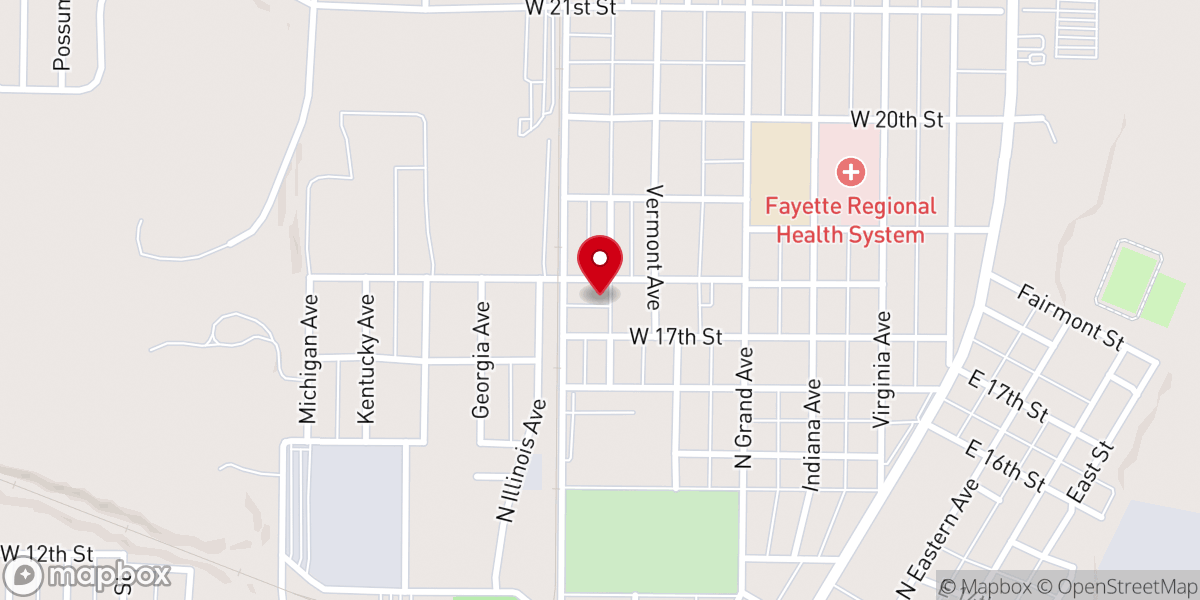 Map showing location of Trinity Praise & Worship Center