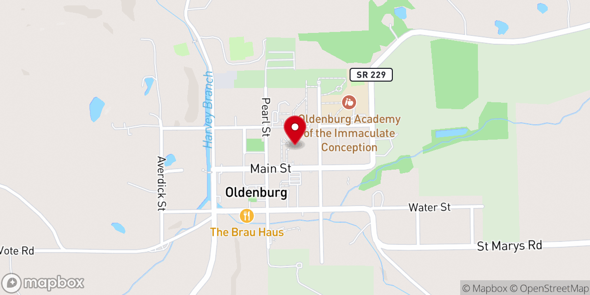 Map showing location of Sisters of St. Francis