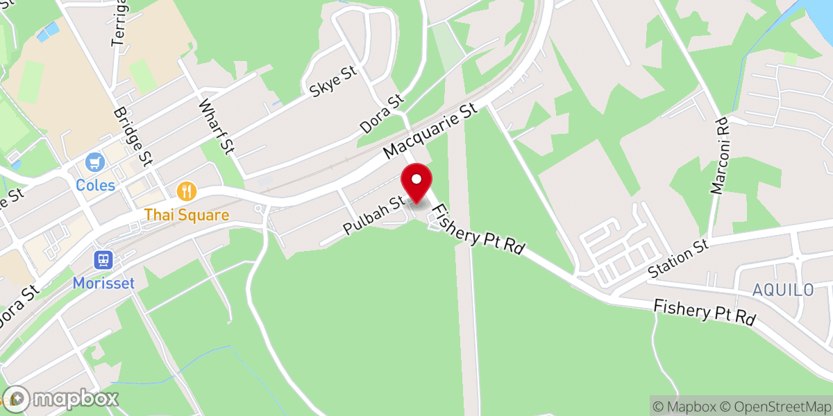 Map showing location of Morisset Baptist Church