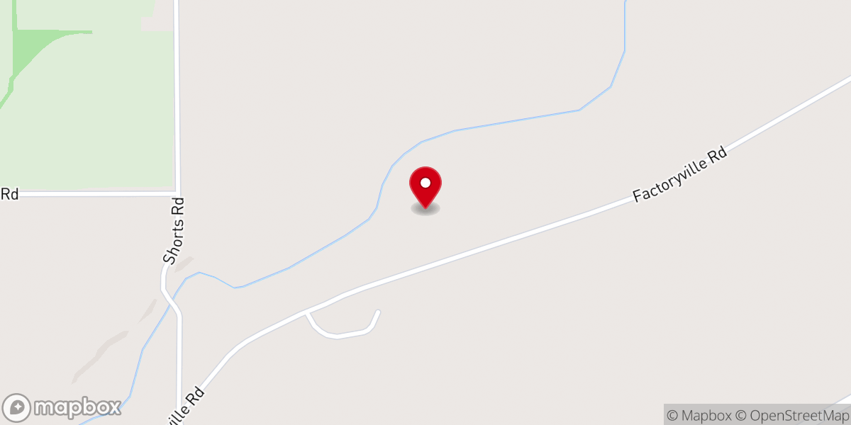 Map showing location of Factoryville Christian School