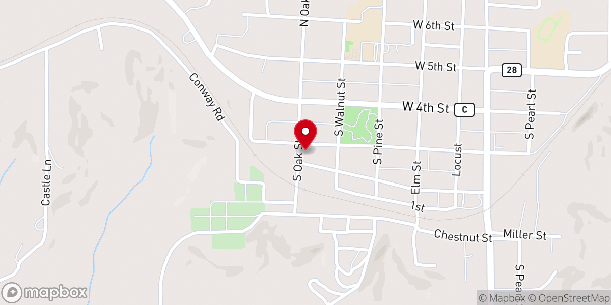 Map showing location of St Theresa Catholic Church