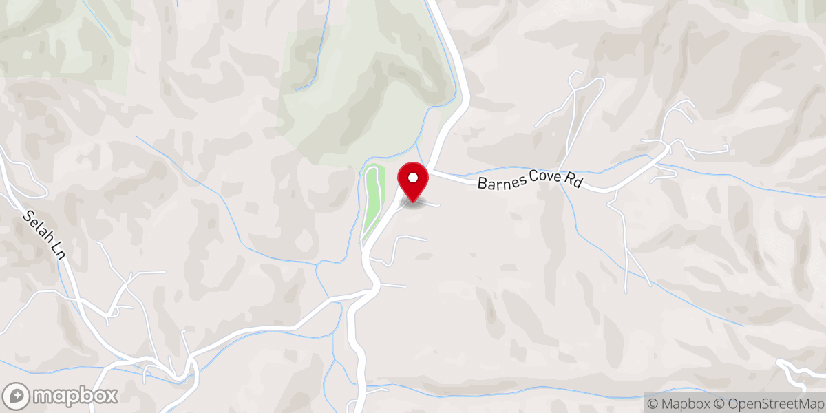 Map showing location of Burningtown Church of God